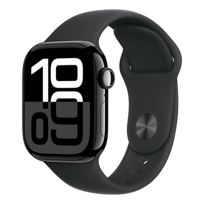 Часы Apple Watch Series 10 42mm Jet Black Aluminium Case, Sport Band (Black) S/M