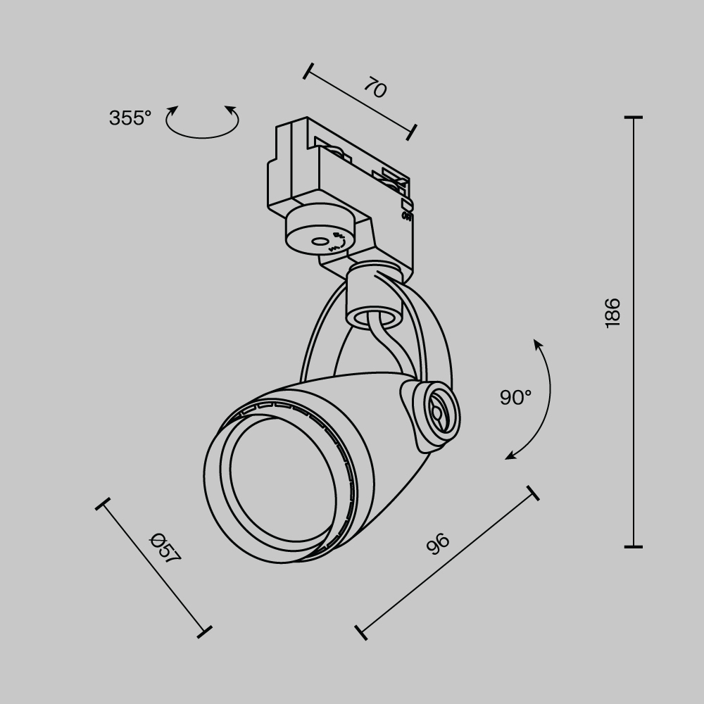 Трековый светильник Maytoni Technical TR001-1-GU10-B