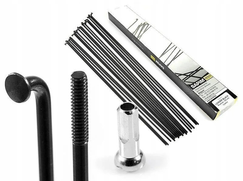 Спица 264 мм x 14G SAPIM Leader с ниппелем, нержавеющая сталь, черная