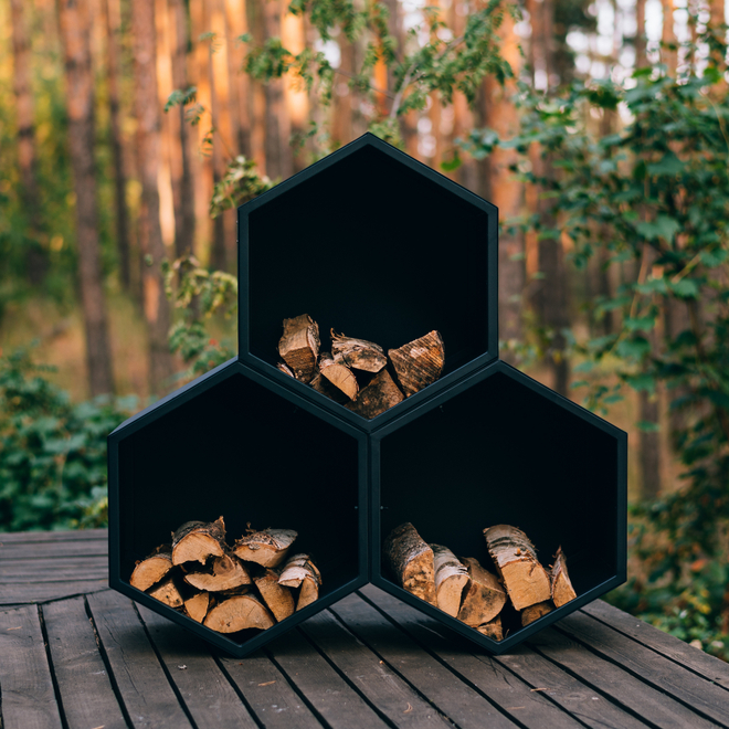 Уличная дровница Искры Костра Соты