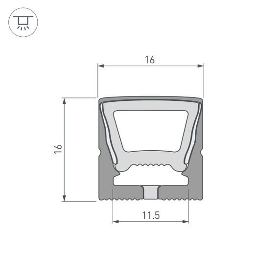 Профиль Arlight WPH-Flex-1616-Top-S11-5M Full Black 045774