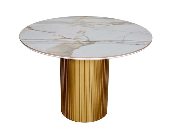 Стол DUBAI 100 Calacata gold gloss / опора шелк, золото