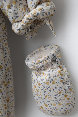 ZARA КОМБИНЕЗОН ИЗ НЕЙЛОНА В ЦВЕТОЧЕК СО СЪЕМНЫМИ ВАРЕЖКАМИ И ПИНЕТКАМИ, РАЗНОЦВЕТНЫЙ