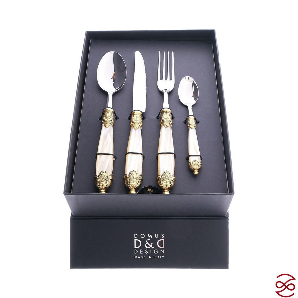 Набор столовых приборов 24пр Siena Antique Gold Champagne Steel