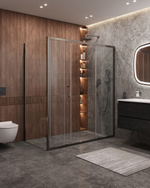 Душевой уголок Cezares MOLVENO-AH-2/1-170/90-C-GM-IV, 170х90х195, профиль оружейная сталь, прозрачное стекло