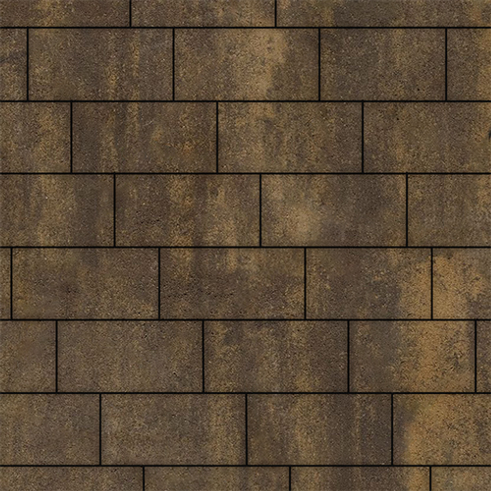 Тротуарная плитка ПРЯМОУГОЛЬНИК 300х150 мм - Листопад гладкий Мокко