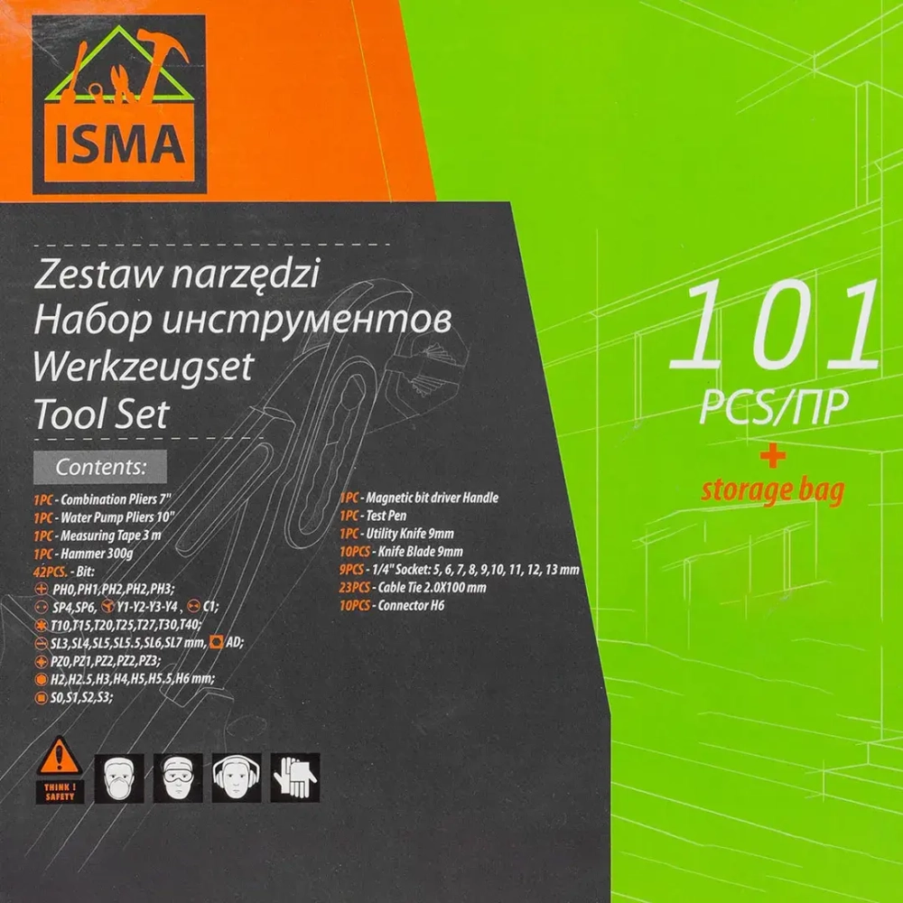 Набор инструментов 101пр.,в блистере ISMA ISMA-51011