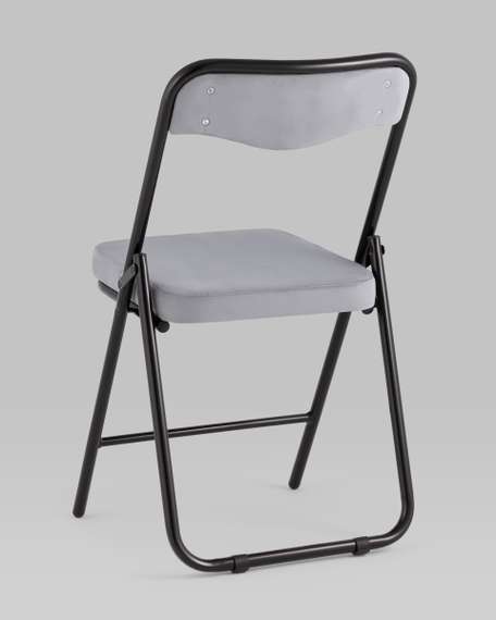 складной Джонни велюр серый каркас черный матовый