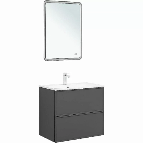 Тумба с раковиной Aquanet Арт 75 329064 ясень графит