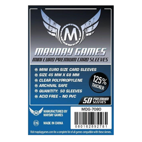 Протекторы для настольных игр Mayday Premium Mini European (45х68) - 50 штук