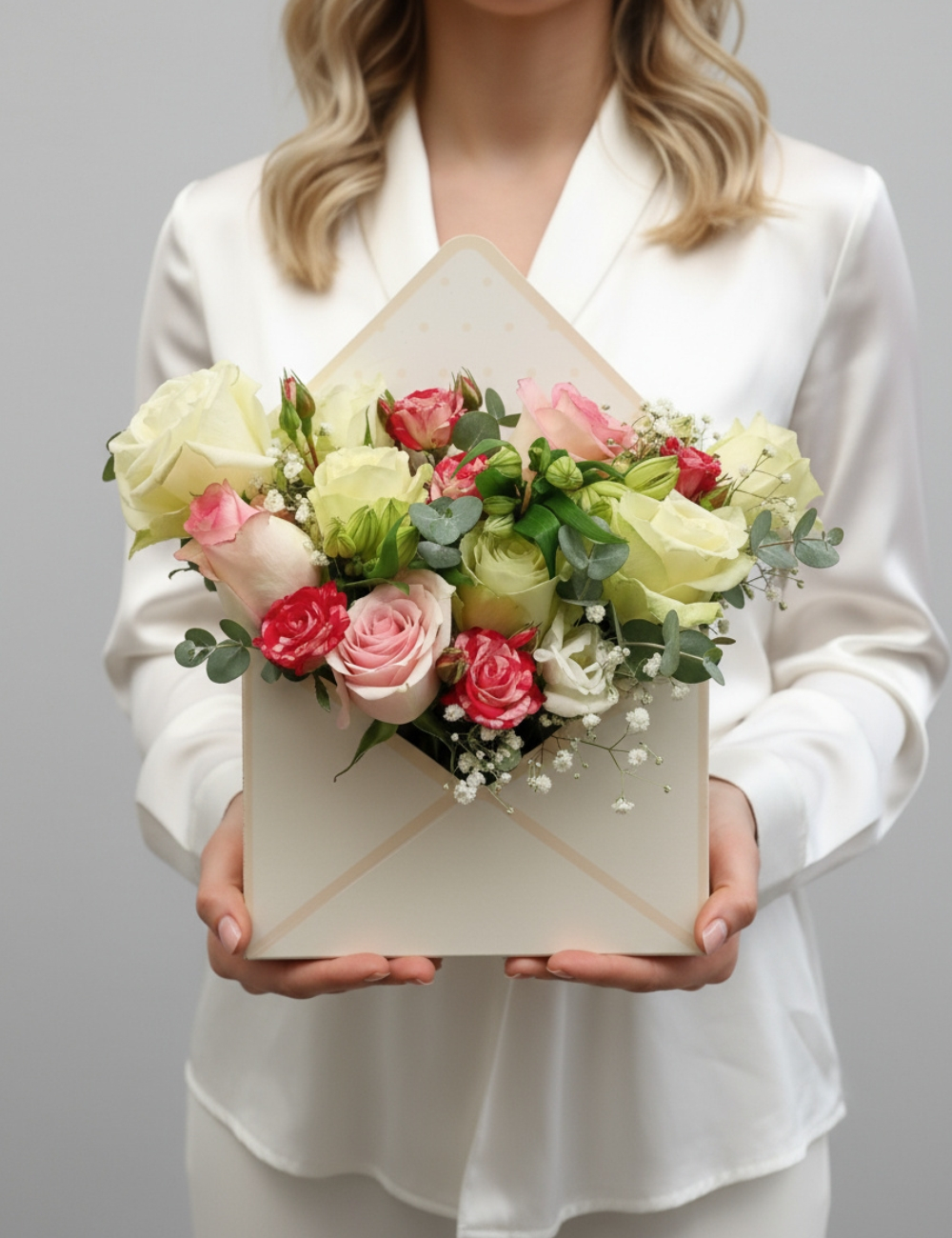 Цветы в конверте Письмо счастья