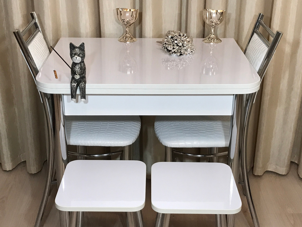Кухонный стол раскладной Glossy wide white