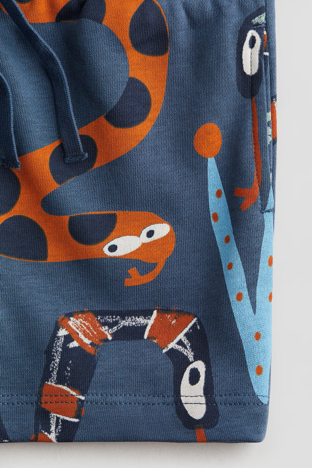 H&M Шорты с принтом, темно-синий