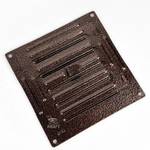 Решетка регулируемая металлическая с москитной сеткой 150х150 мм медного цвета