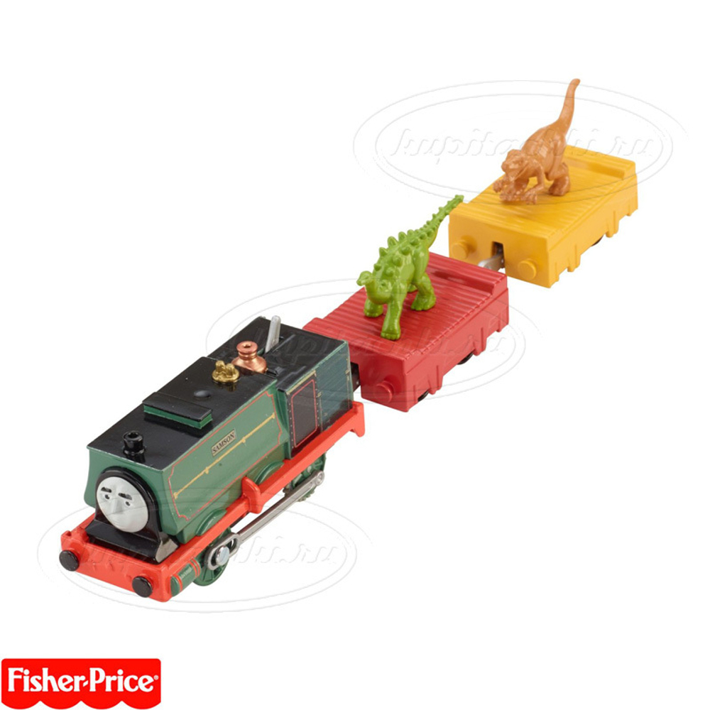 Паровозик Самсон с двумя вагончиками Motorized (Trackmaster)