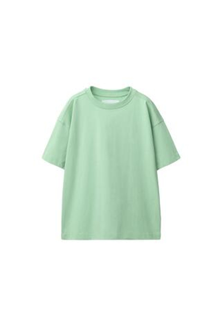 ZARA БАЗОВАЯ ОДНОТОННАЯ ФУТБОЛКА, СВЕТЛО-ЗЕЛЕНЫЙ