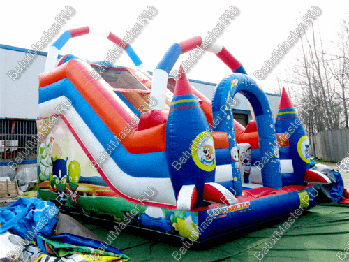 Коммерческий надувной батут "Новая ракета" 6*4.5*6 м