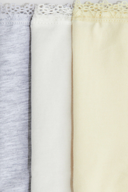 H&M Набор из пяти хлопковых трусиков, светло-желтый