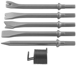 JAH-6833HK Набор молоток пневматический 2100 уд/мин., патрон H10, с насадками, 8 предметов