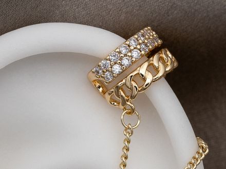 Кафф широкий с цепочками