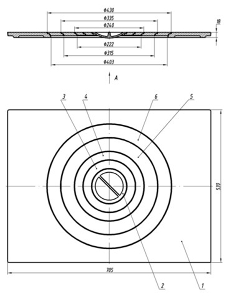 Плита под казан чугунная П 1-5 (705*530 мм)