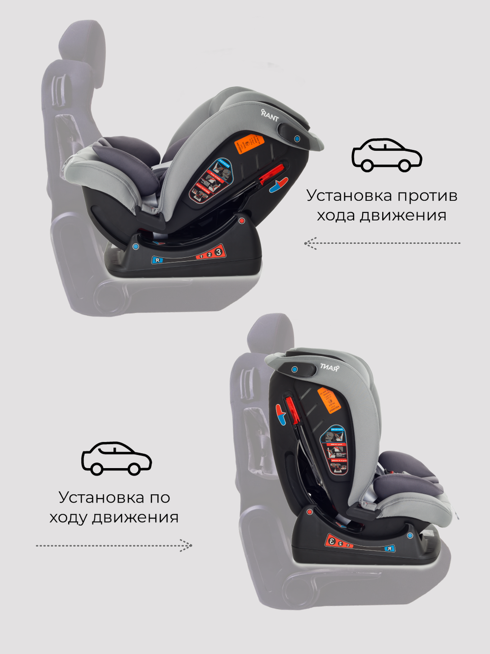 Автокресло Rant AY913 "MATRIX" Safety Line (graphite) группа 0+-1-2-3  (0-36 кг)