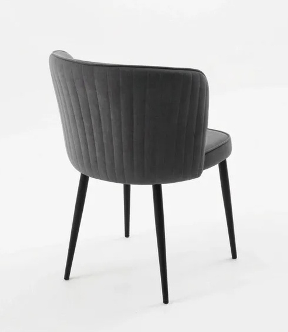 Стул М-City DISAUR Милано B28 темно-серый, Велюр, Черный каркас