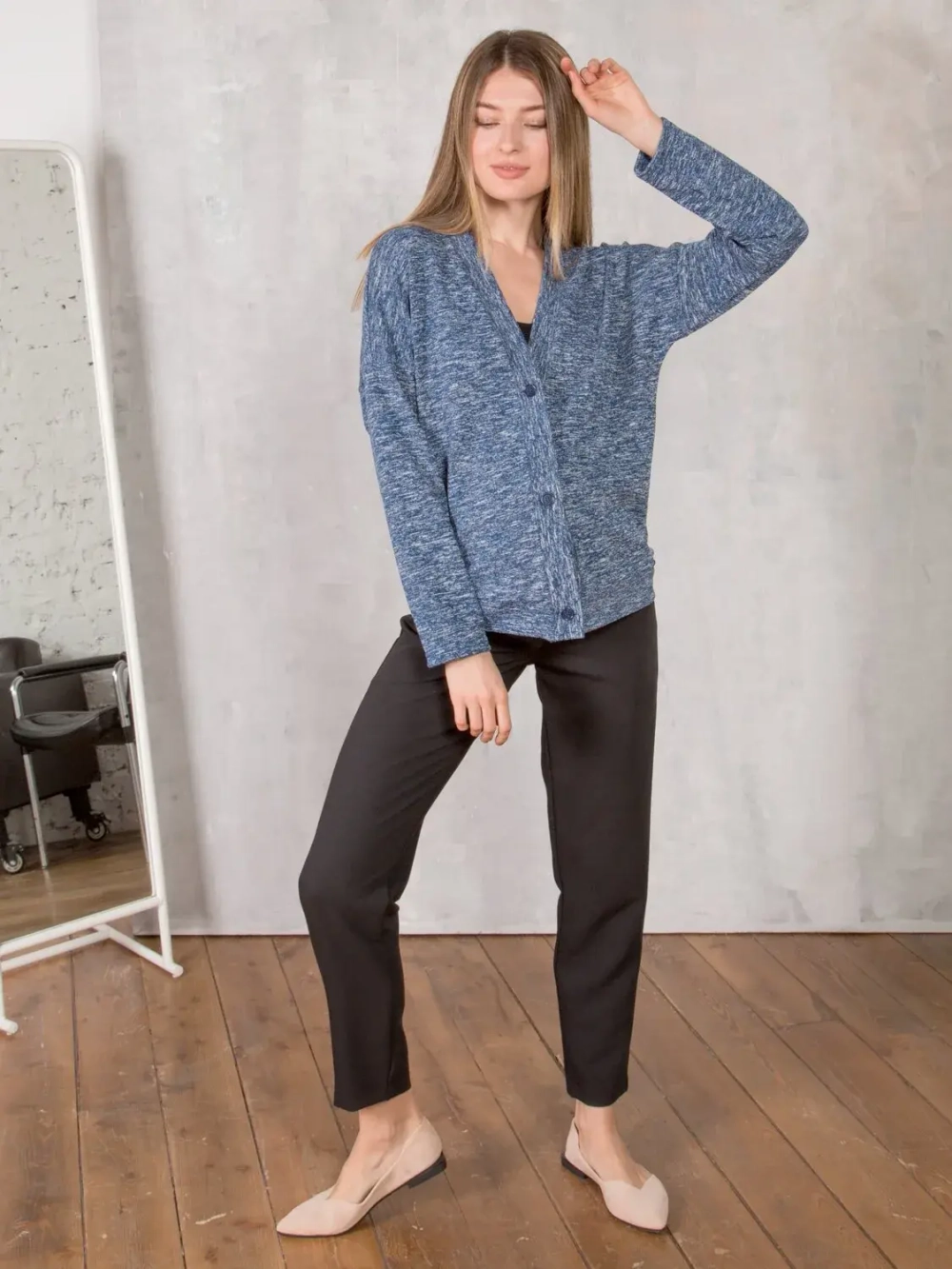 Брюки прямые укороченные с разрезами для беременных 3357 черный