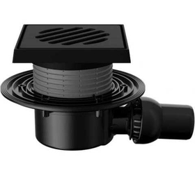 Трап регулируемый Fachmann T 520.0 PHsG 150x150 (горизонтальный шарнирный выпуск, с "мокрым" сифоном, DN50)