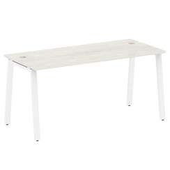 Metal System Стол письменный на А-образном м/к БА.СП-4 Дуб Наварра/Металл Белый 1600*720*750