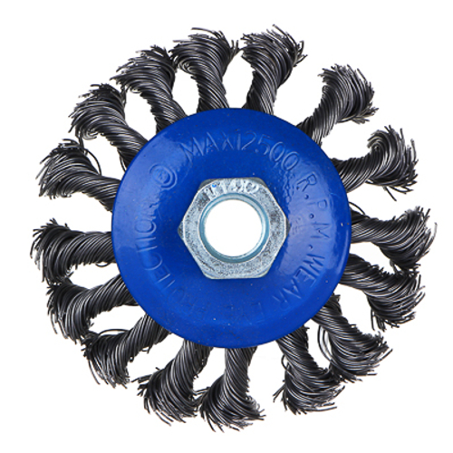 Щетка металл. РОКОТ для УШМ  85мм/М14 крученая тарелка (80шт/кор)