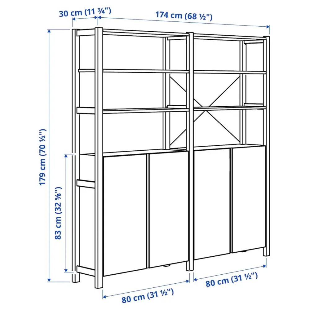 Стеллаж - IKEA IVAR, 174х30х179 см, сосна, ИВАР ИКЕА