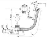 Сифон для ванны AlcaPlast A564KM1