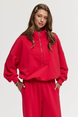 Олимпийка на молнии красного цвета