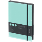 Ежедневник недатированный, А5, 136л., кожзам, Berlingo "Instinct", черный/мятный, с резинкой
