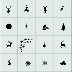 РОЖДЕСТВО-Большая коллекция трафаретов X-COLOR 24шт