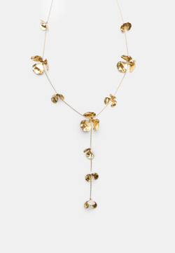 STRADIVARIUS Ожерелье-лариат с цветком, экрю