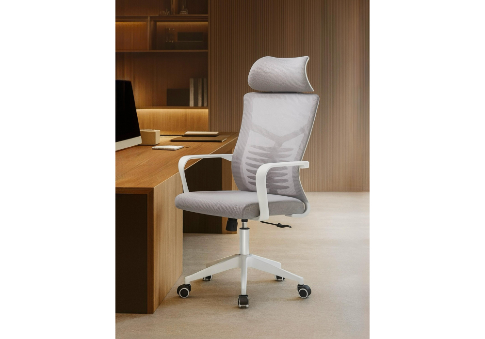 Компьютерное кресло Woodville Montana light gray, white