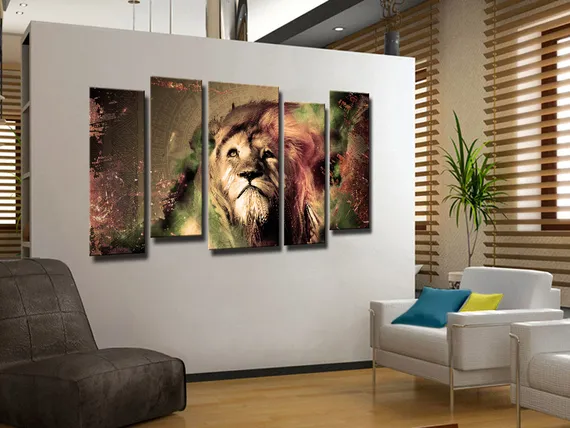 Модульная картина "Лев - царь зверей"