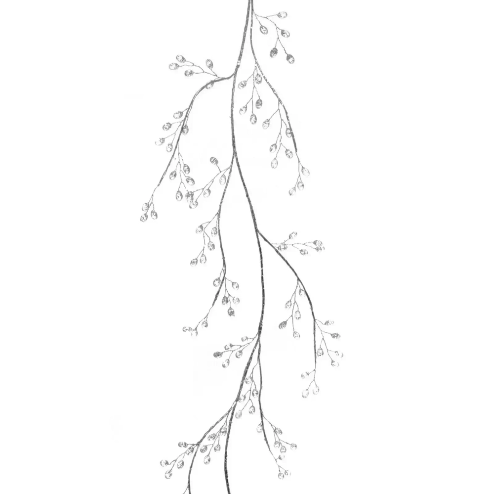 Ветка декоративная «Сказочные переливы» 100 см, Серебро