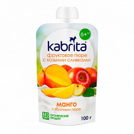 Пюре фруктовое Kabrita Манго с яблочным пюре 100 г