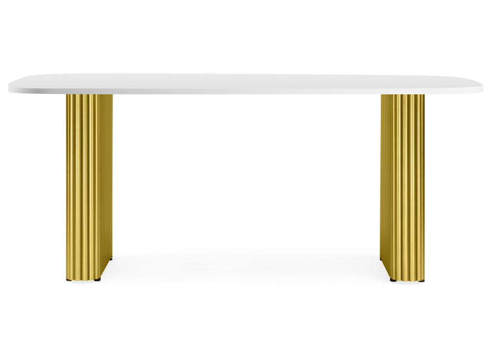 Стол деревянный Woodville Бавария B 180 х 90 белая пленка шагрень, золото