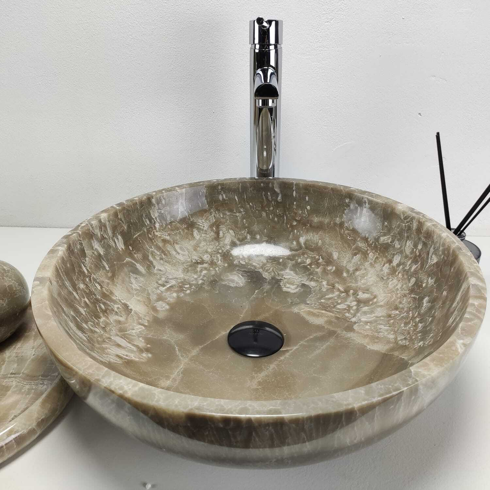 Раковина из оникса Bowl Grey Medium TinLip BO-60987 45*45*15