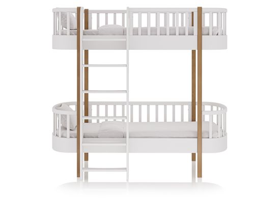 Кровать двухъярусная Classic фронтальная лестница (белый)