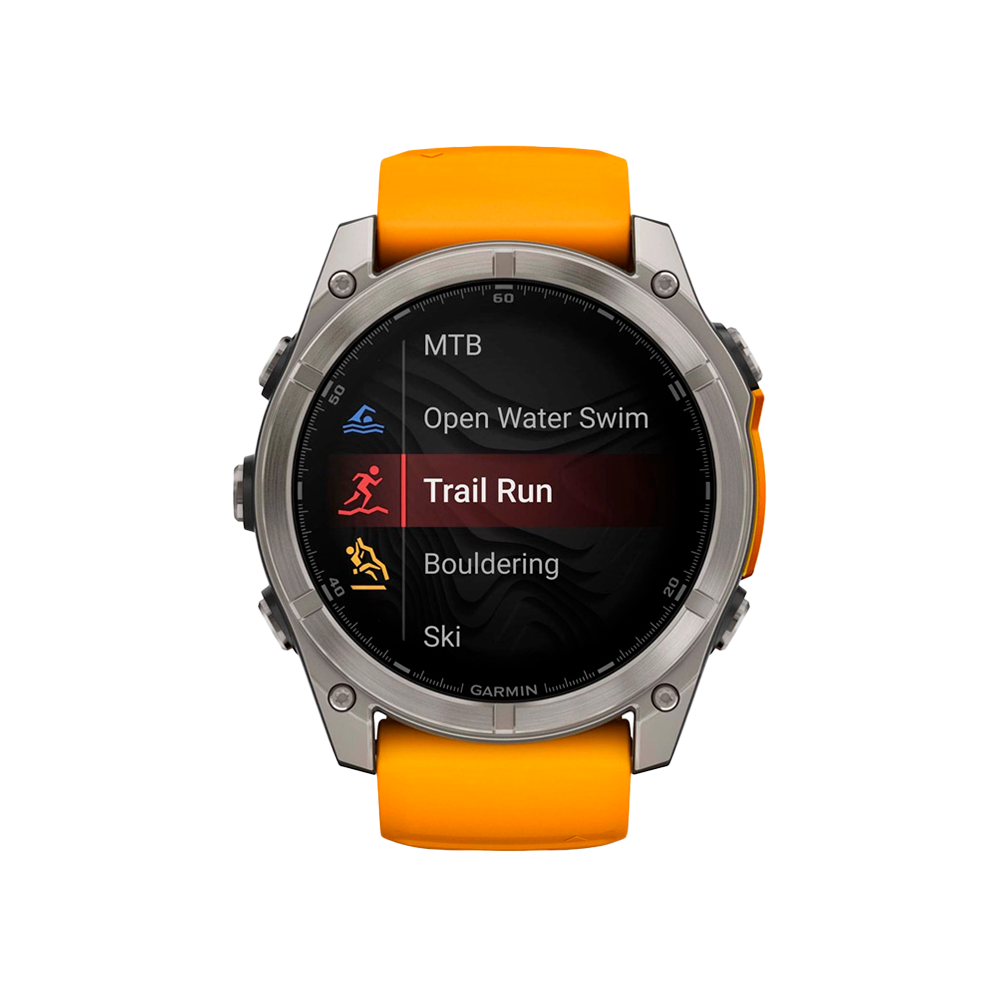 Умные часы Garmin Fenix 8, 51мм, Amoled Sapphire Titanium Spark Orange (010-02905-11)