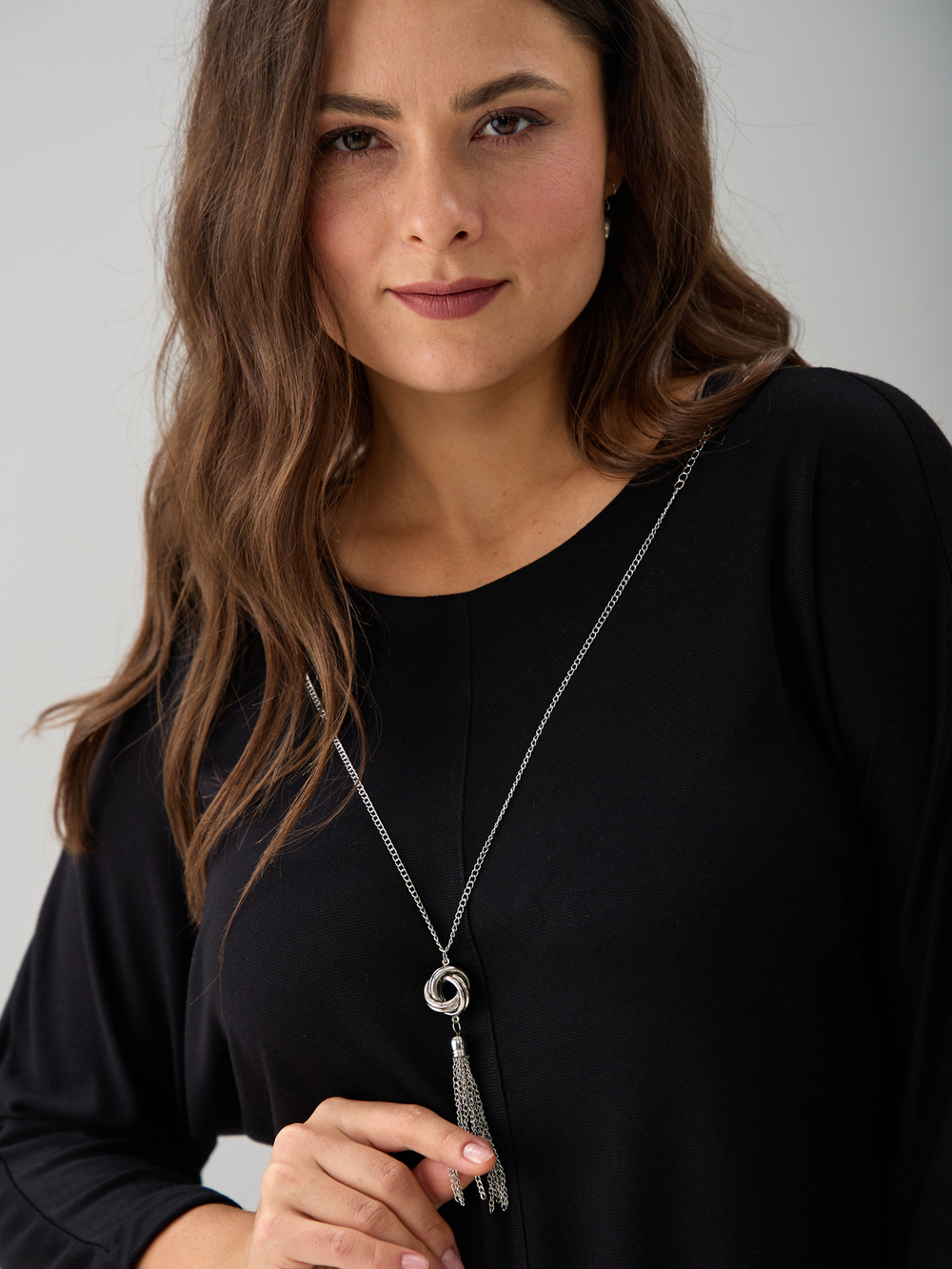 Блузка БЛв-381/черный-цепочка