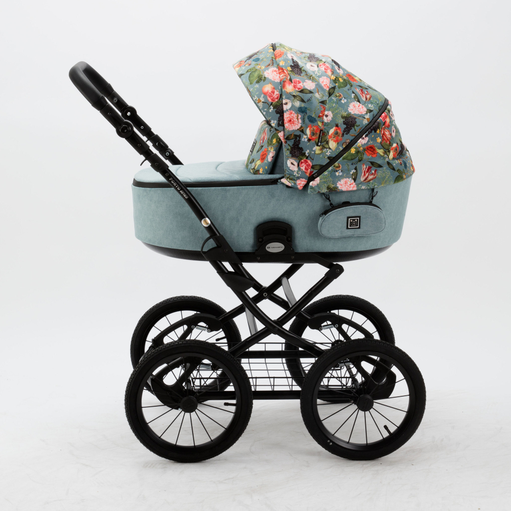 Универсальная детская коляска Adamex Porto Retro Flowers FL-4 (3в1)
