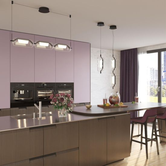 5003/10L L-VISION ODL23 391 черный матовый/прозрачный/стекло Подвес LED 10W 3000K KAVIA