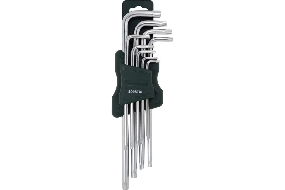 Набор ключей TORX RF-5098TXL: экстра длинных Т10Н-Т50Н- с отверстием 9пр. на пласт. держат. ROCKFORCE