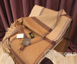 Плед из 100% верблюжьей шерсти 150x200 см. (ERDENET) - камел-бежевый